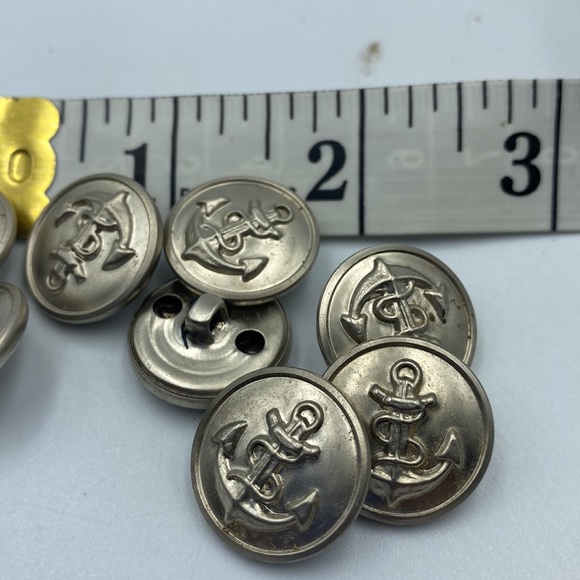 Navy anchor buttons. Eight total. Silver - Picture 3 of 3